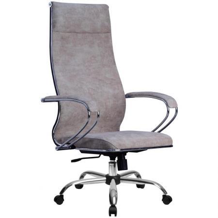 Кресло для руководителя Метта L 1m 42 Bravo 118/003 бежевое (ткань, металл)